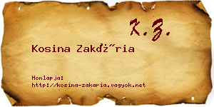 Kosina Zakária névjegykártya